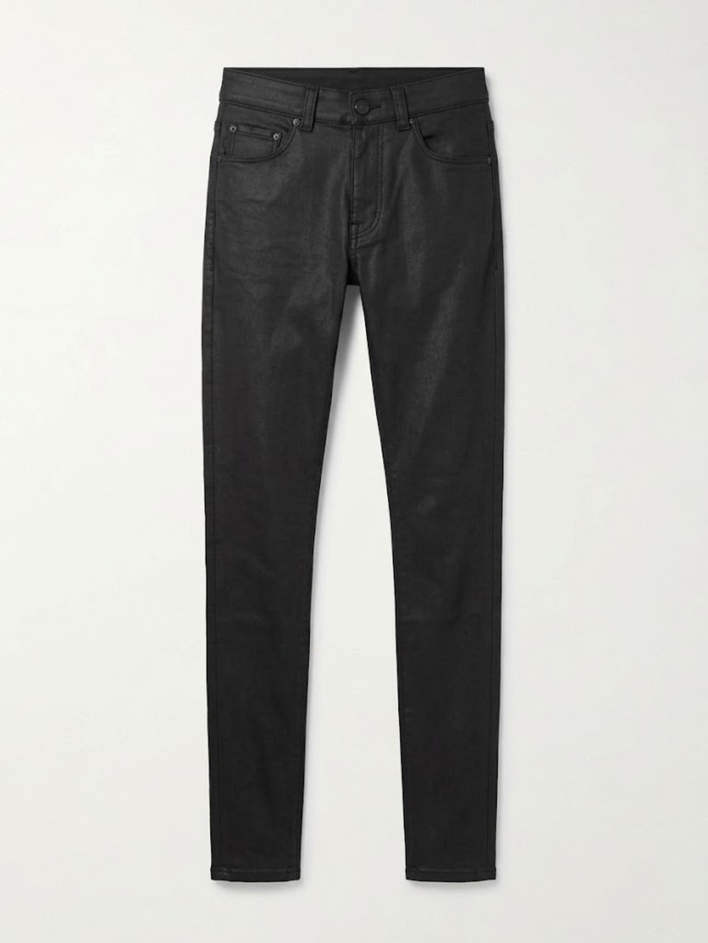 Dr. Denim Plently Black Coated Skinny Jeans Leather Look
